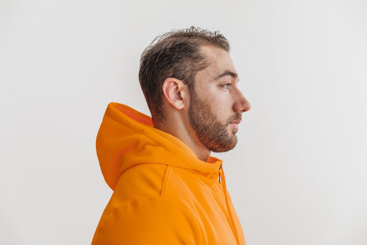 Nobull Arctic Zip-up Neon Men's Jackets Orange | Australia (NK3206)